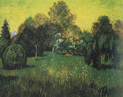 Public Park with Weeping Willow :The Poet's Garden i (nn04), Vincent Van Gogh